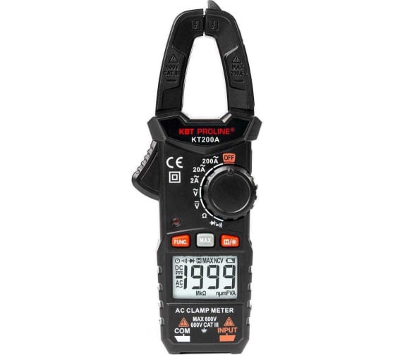 Токовые клещи цифровые KT 200A "PROLINE" (КВТ)