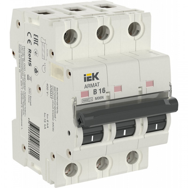Авт. выкл. M06N 3P 16А 6,0кА х-ка В ARMAT