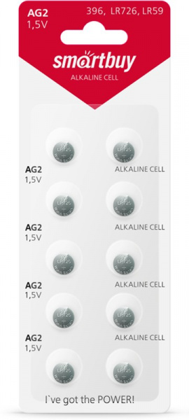 Батарейка Smartbuy AG2-10B (396) LR726, LR59