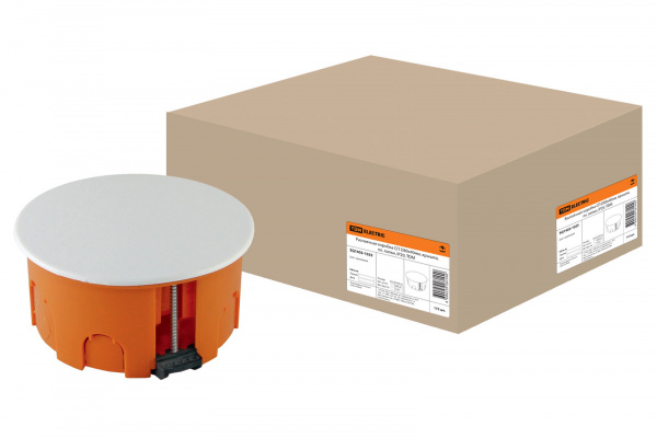 Коробка распаячная СП D80х40мм, крышка, пл. лапки, IP20, TDM (175шт)