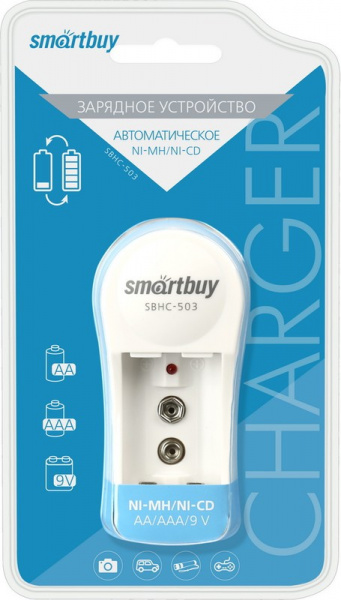Зарядное устройство Smartbuy SBHC-503 автоматическое (для 1-2 шт. Ni-Cd, Ni-MH - AA или ААА, 1шт - M
